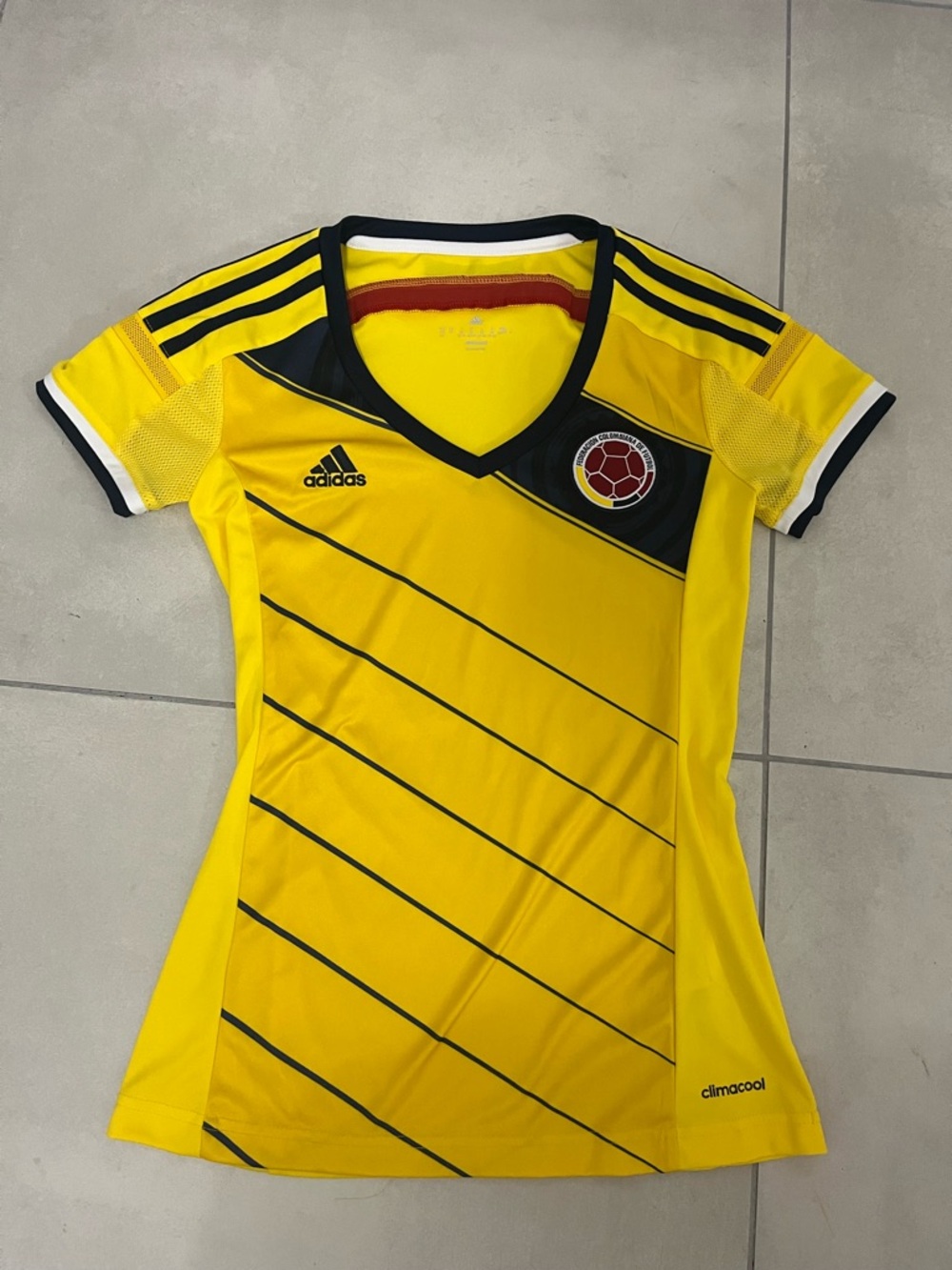 adidas Yellow Soccer Jersey with Red and White Trim